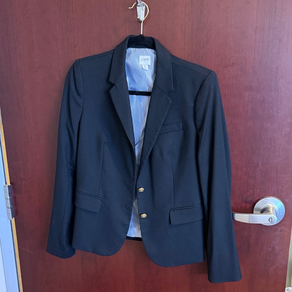 J. Crew Classic Black Blazer with Gold Accents
